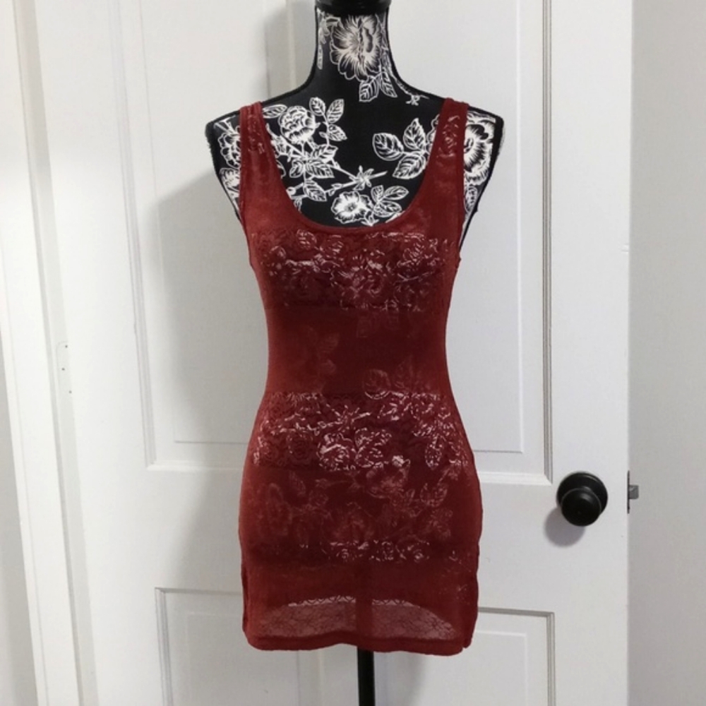 🆕️ 🖤BKE🖤 - Madder Brown Lace Beater Tank